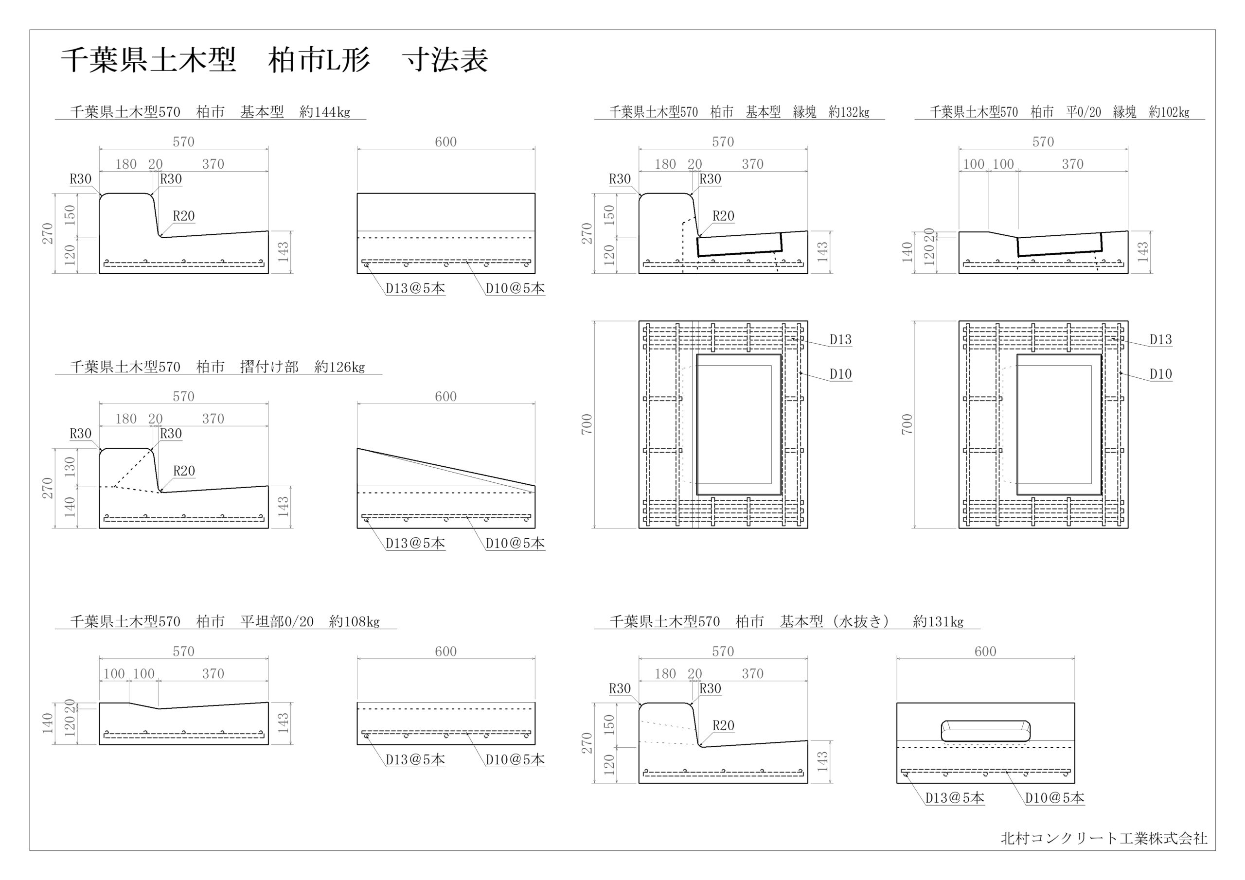 40.千葉県土木型 柏市L形・街渠側溝
